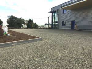 granulats mis en place pour le terrassement